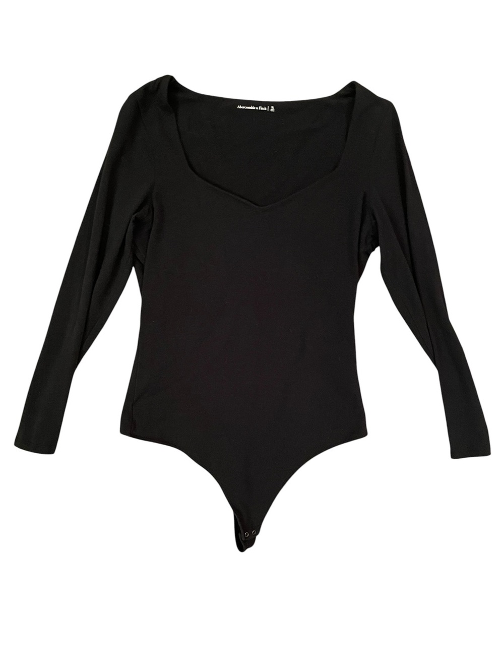Abercrombie & Fitch - Black Long-Sleeve Sweatheart Neck Bodysuit - Sz XL